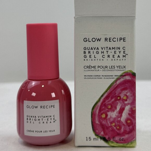Glow Recipe Guava Vitamin C Bright-Eye Gel Cream 15ml Reduce Dark Circles NEW - Picture 2 of 9